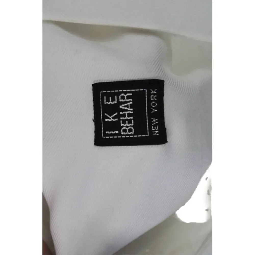 Ike Behar Mens Dress Shirt White Point Collar Long Sleeve 100% Cotton Size M